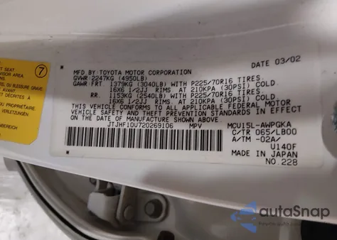 2002 Lexus Rx 300 z USA, uszkodzony, nr VIN JTJHF10U720269106